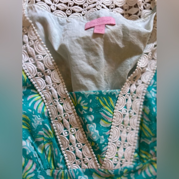 Lilly Pulitzer Blue and Green Floral Mini Dress - Picture 5 of 8